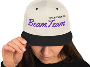 Sacramento Beam Team Beige Cream Black Purple Snapback Hat Green UV