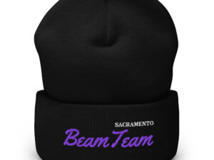 Black Purple White Sacramento Beam Team Cuffed Beanie