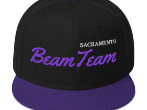 Black Purple Sacramento Beam Team Snapback Hat Cap